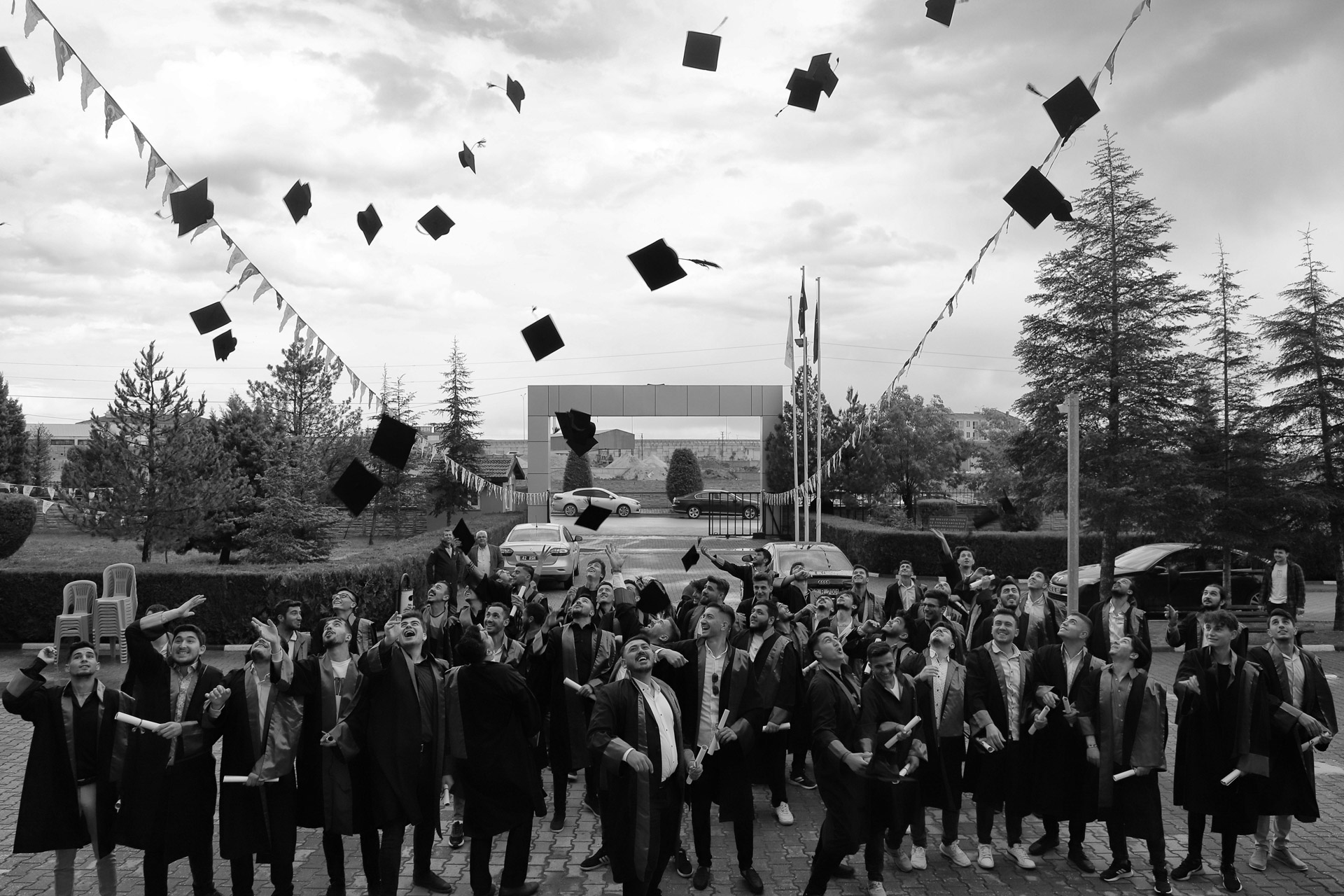 Fotografie de grup absolvire facultate Galați
